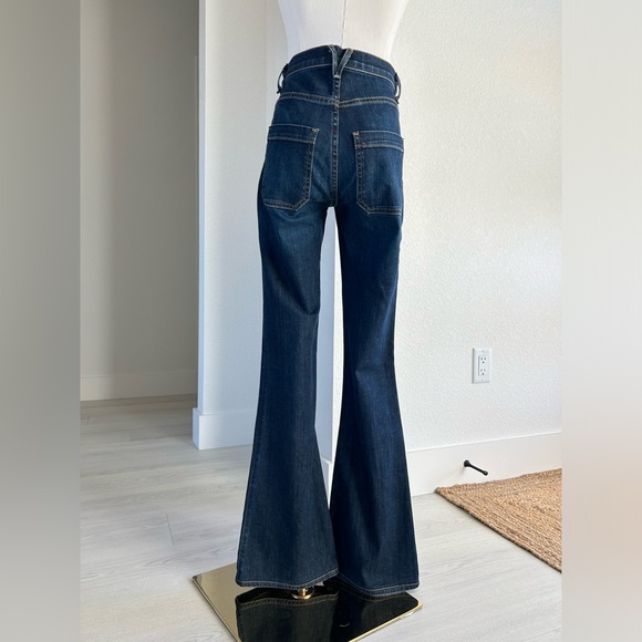 Veronica Beard Beverly Skinny Flare High Rise Dark Vintage Denim Jeans Womens 25 - Picture 5 of 11